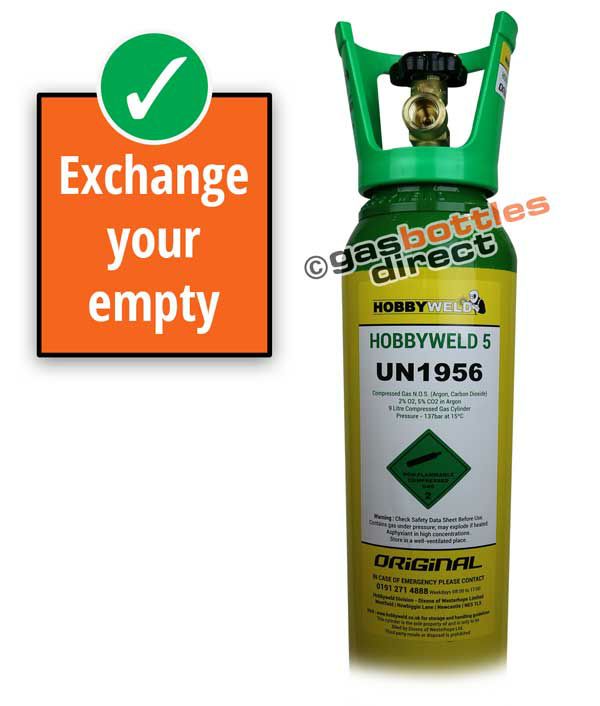Hobbyweld 5 Original Welding Gas Cylinder Refill